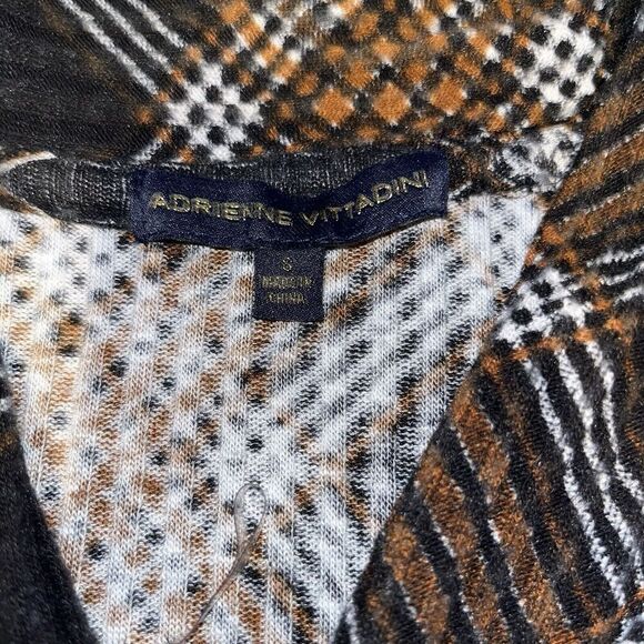 ADRIENNE Vittadini (S) Brown Plaid Dress Dark Academia Velma Knee Length NOTE - Picture 11 of 16